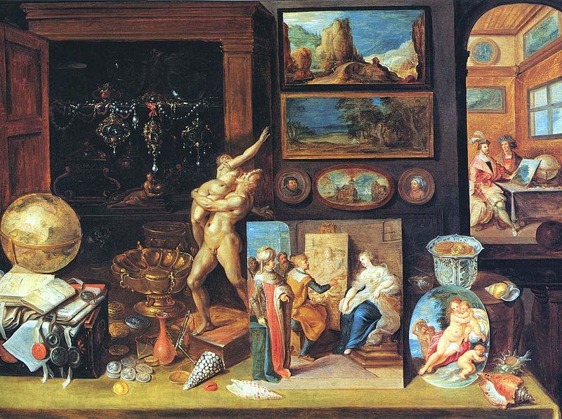 Frans Francken II A Collector's Cabinet. Spain oil painting art